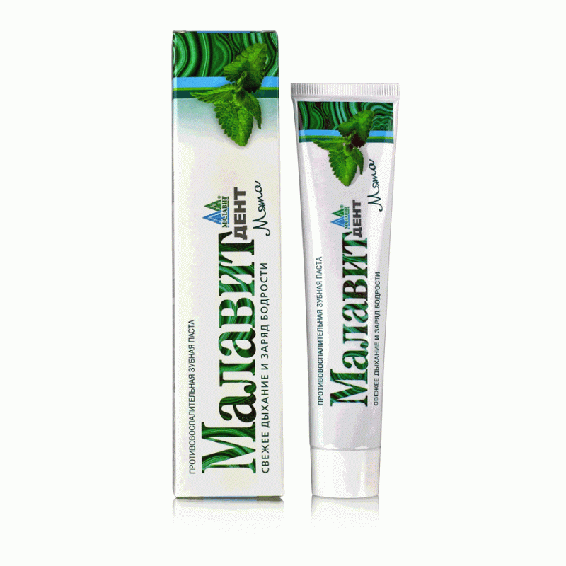 Зубная паста «МалавитДент Мята», Свежее дыхание упаковка 75 гр.