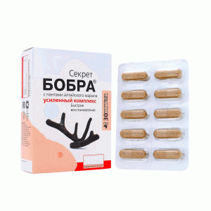 Секрет бобра с пантами алтайского марала. Быстрое восстановление (в капсулах)